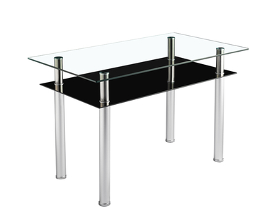 square glass dining table and chair for 4 DT057 - Buy Square Glass